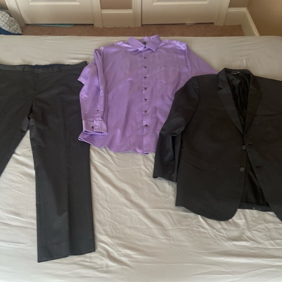 Nautica Dark Grey Suit with Purple Shirt